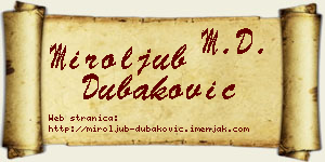 Miroljub Dubaković vizit kartica